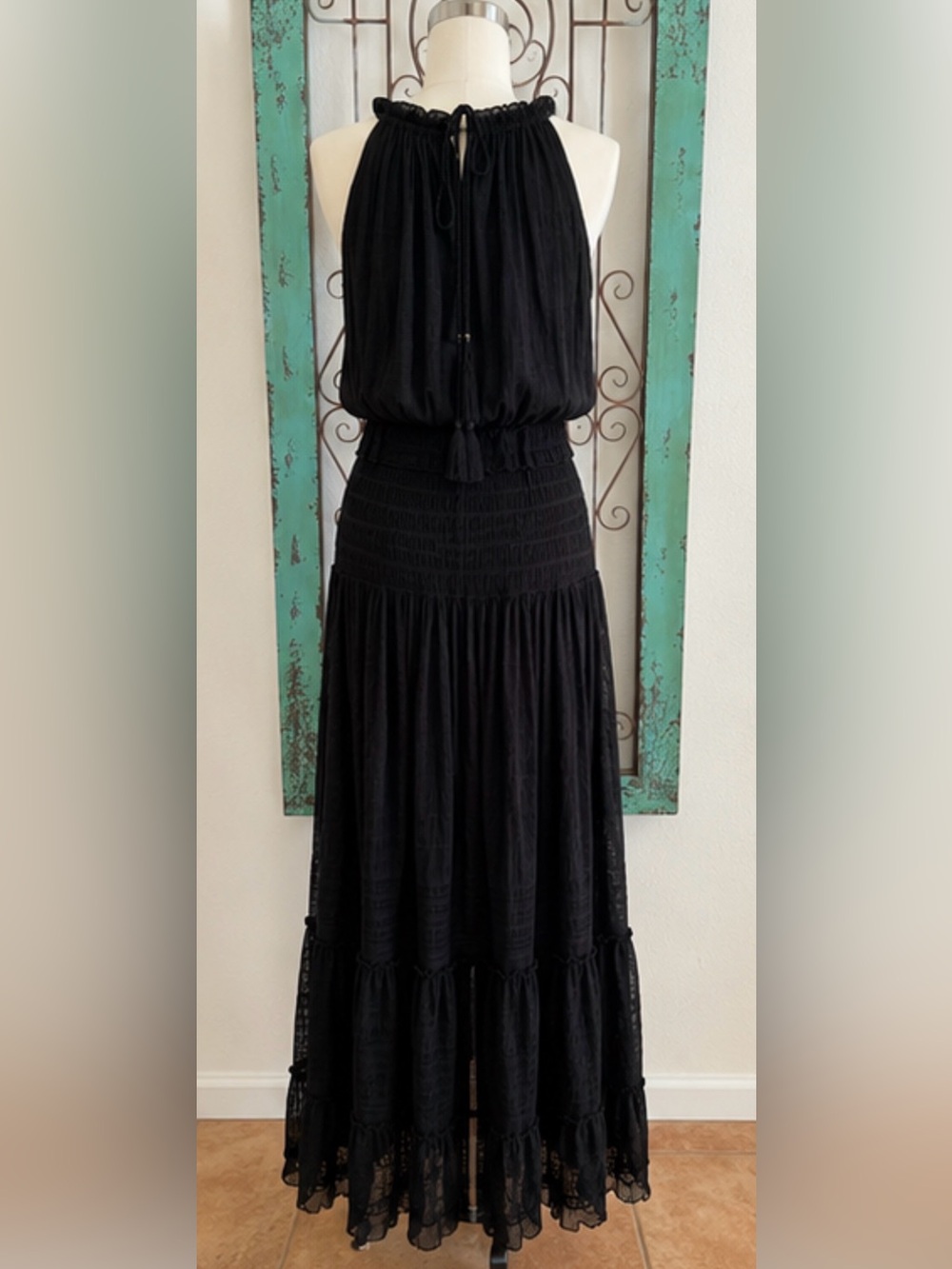 NWT Max Studio London Black Textured Tiered Maxi Dress XL MSRP $198 - Picture 9 of 12